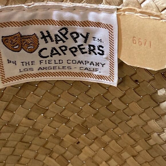 VTG,Happy Cappers By The Field Company Straw Unisex Hat Perfect For Sunny Days - Picture 6 of 16
